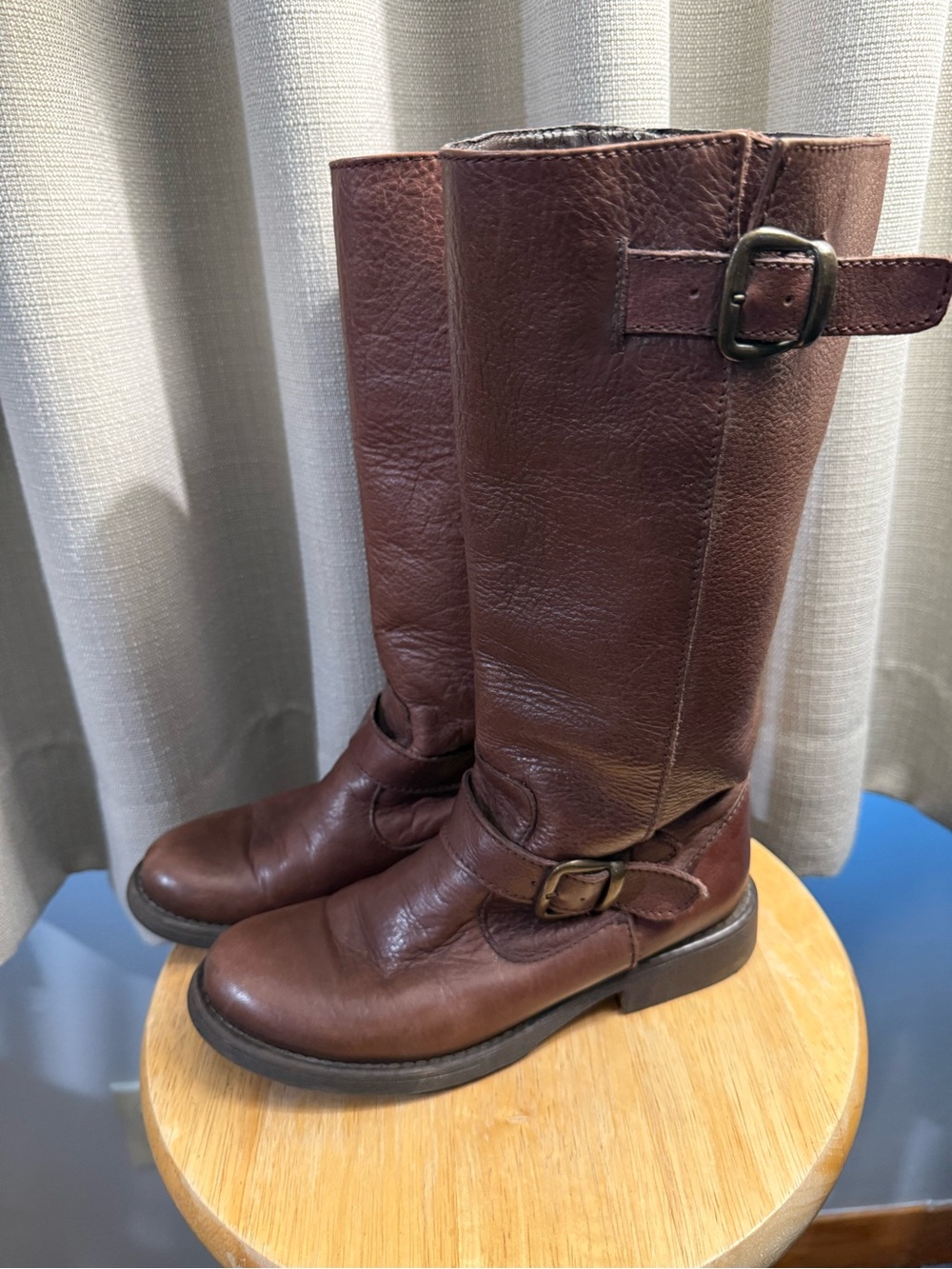 Steve Madden Tall Brown Leather Riding Boots - Picture 2 of 7